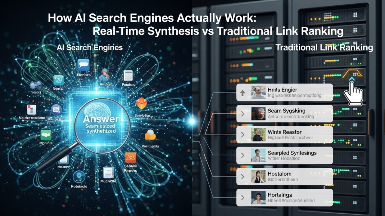 How AI Search Engines Actually Work: Understanding Real-Time Synthesis vs Traditional Link Ranking