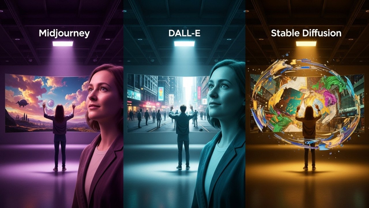 Midjourney vs DALL-E vs Stable Diffusion: 2025 Comparison